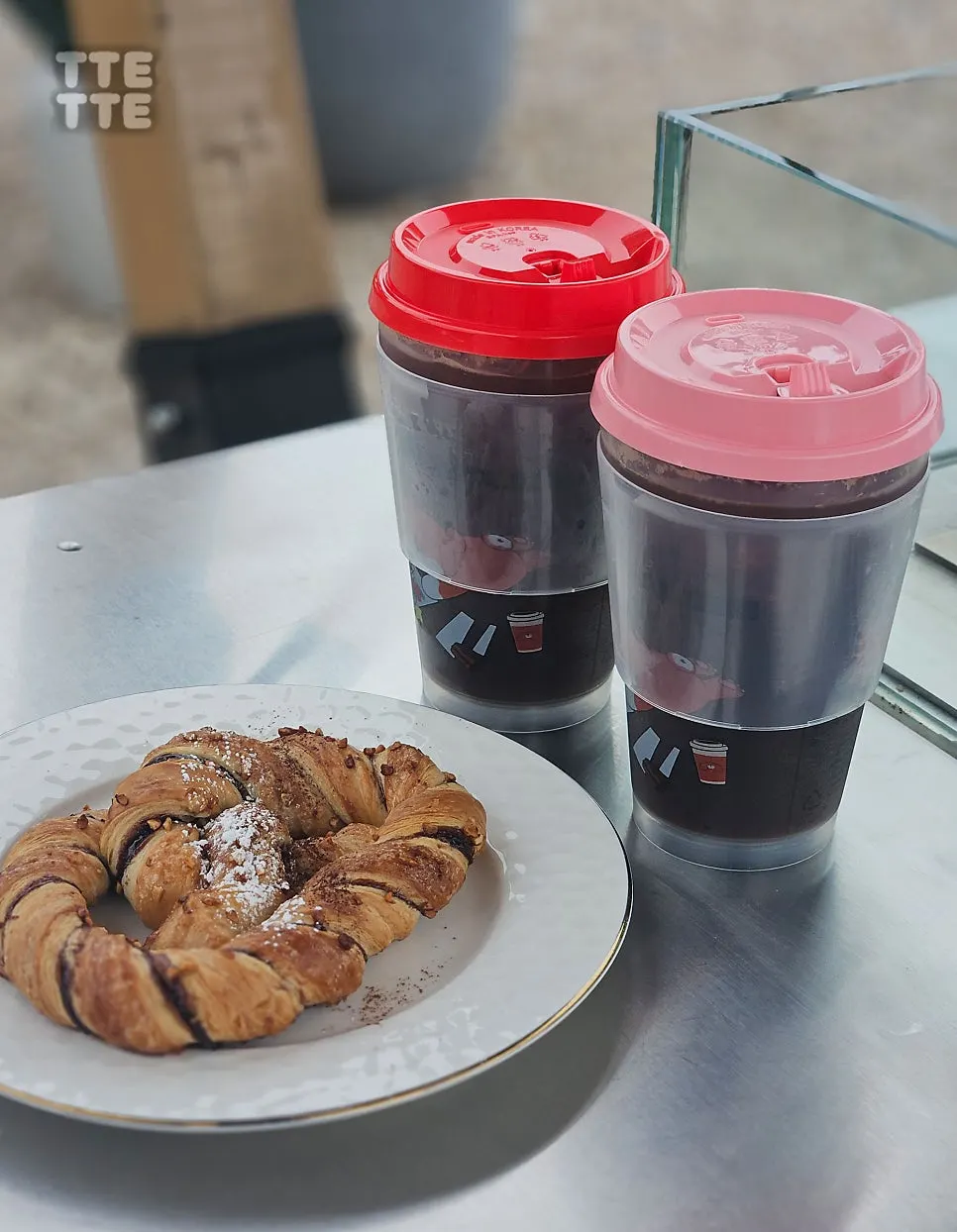 Coffee served in a reusable cup