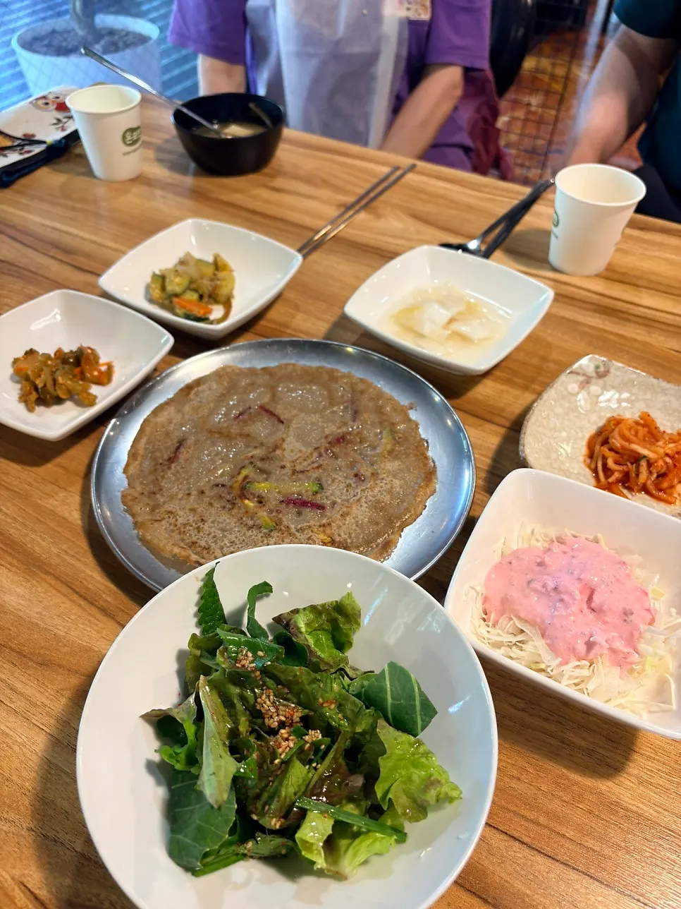 Plate of complimentary buckwheat pancake