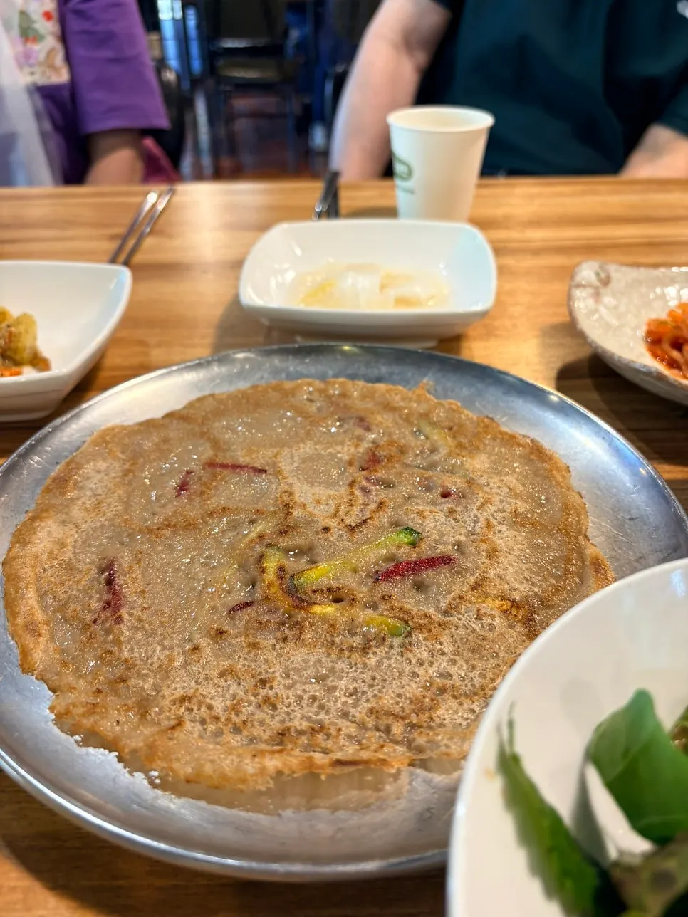 Close-up of the chewy buckwheat pancake