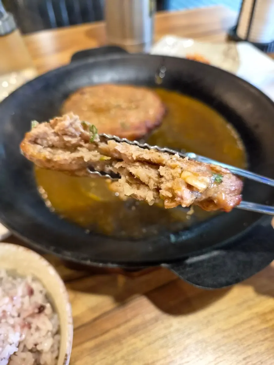 A large single patty of tteokgalbi