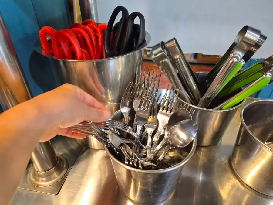 High chair, children’s fork, and children’s spoon