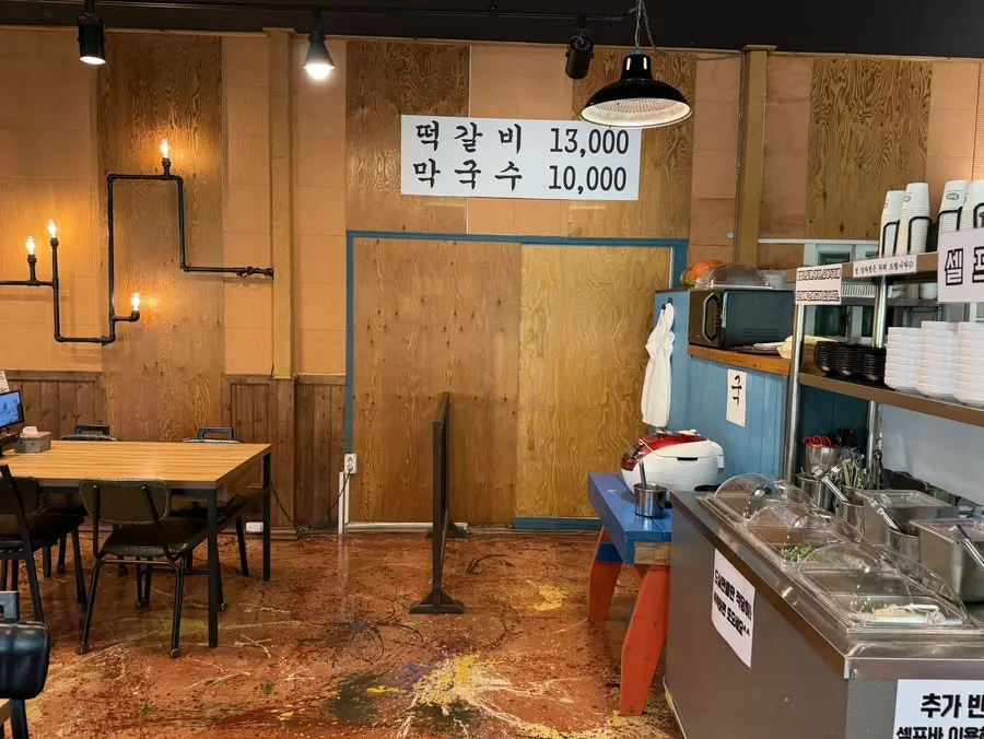 Outdoor table seating at Myeongimong