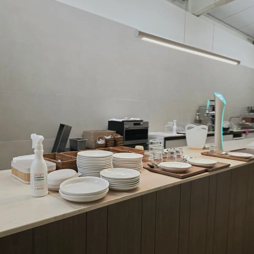 Cocina abierta con show de llamas