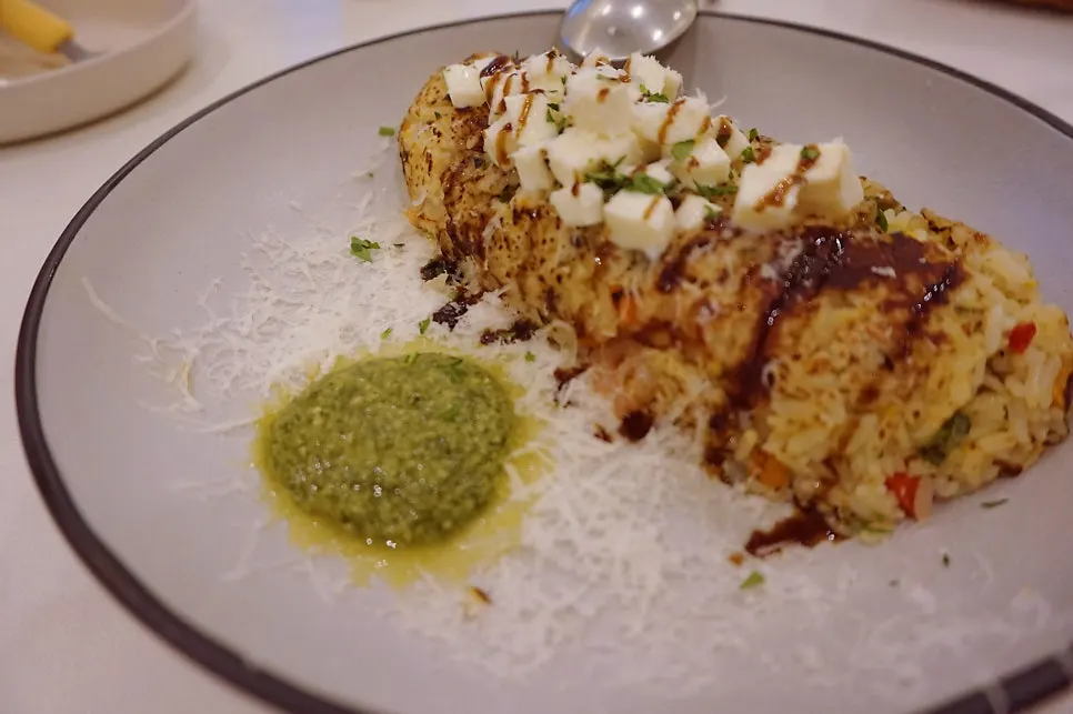 Pilaf de queso compartido con las niñas
