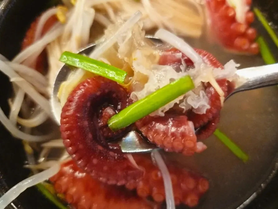 Octopus cut into bite-sized pieces with chojang sauce