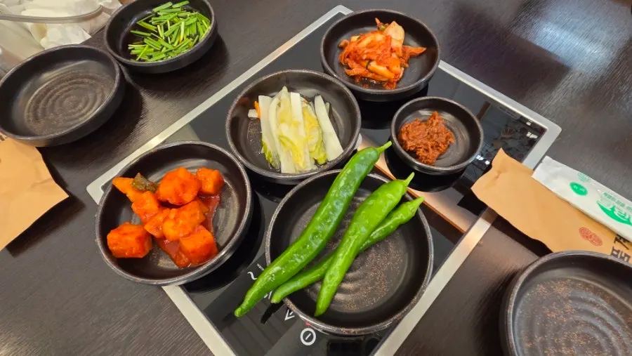 Basic table setting and side dishes