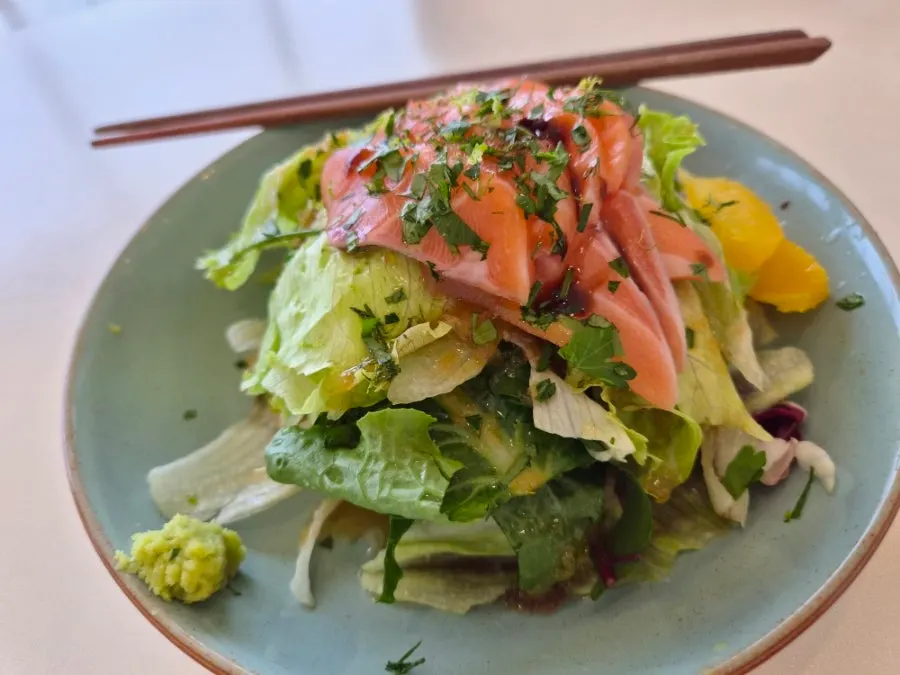 Kelp-cured salmon salad