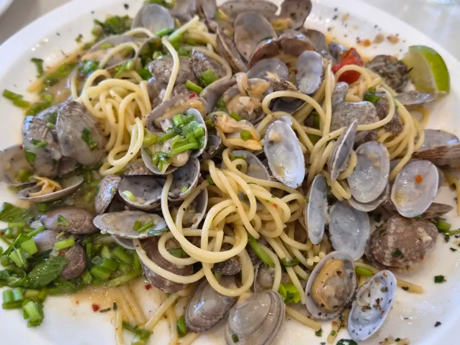 Vongole pasta loaded with clams