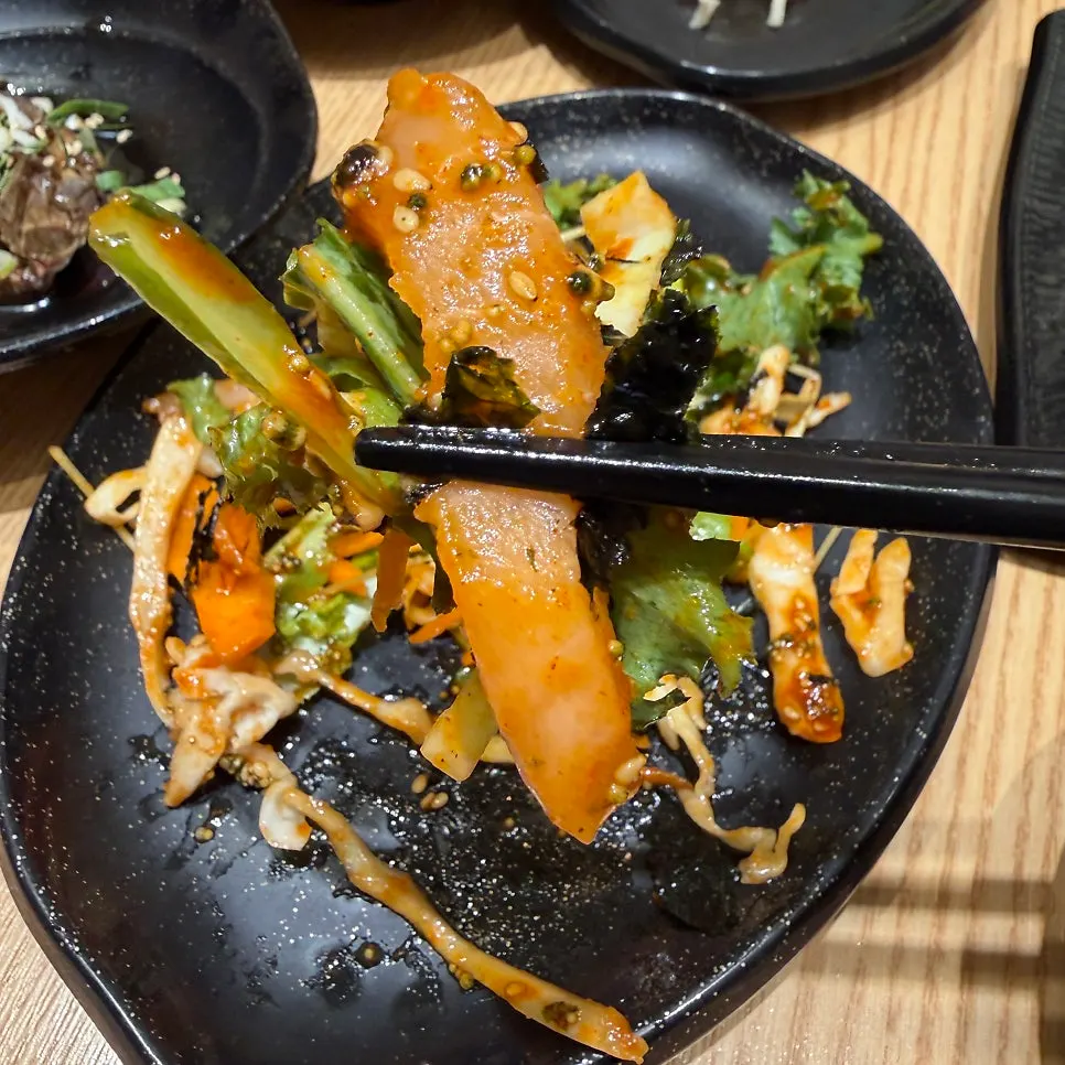 Potato croquette served with sushi