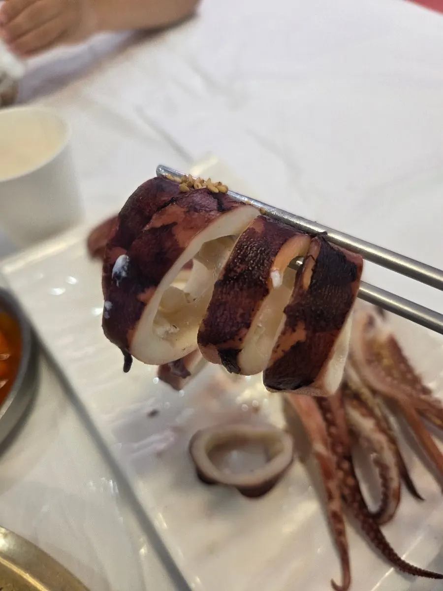A crispy piece of squid pajeon