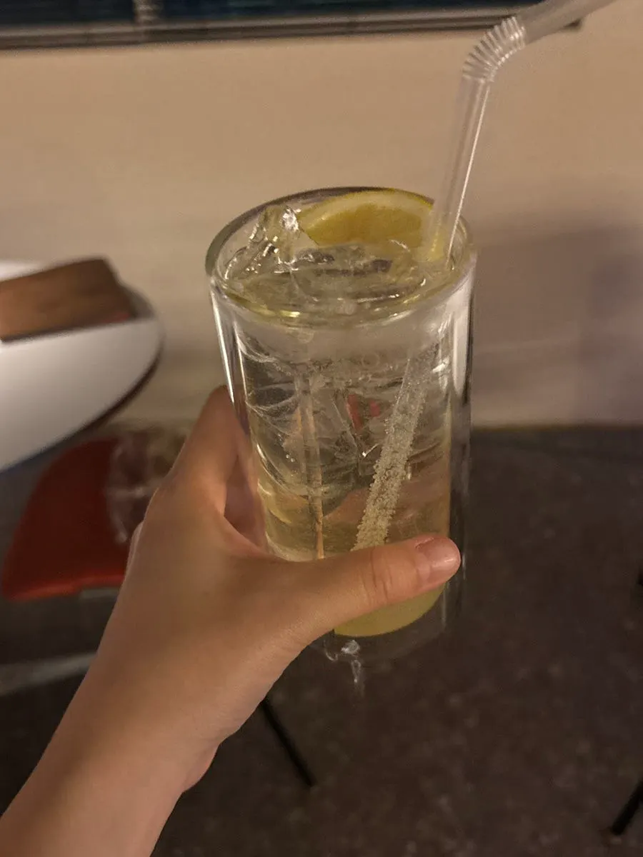 Pink-tinted X-martini cocktail glass