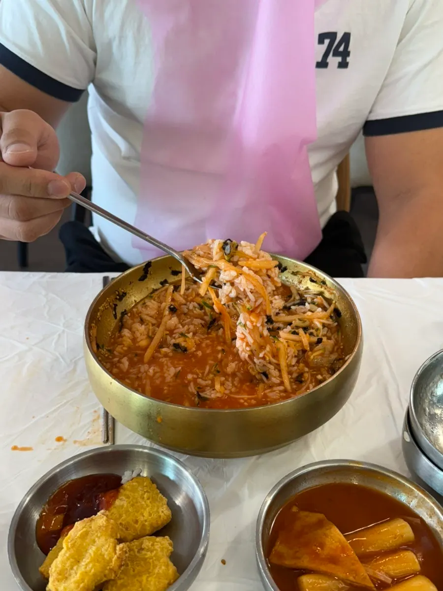 Meal with mulhoe somyeon noodles