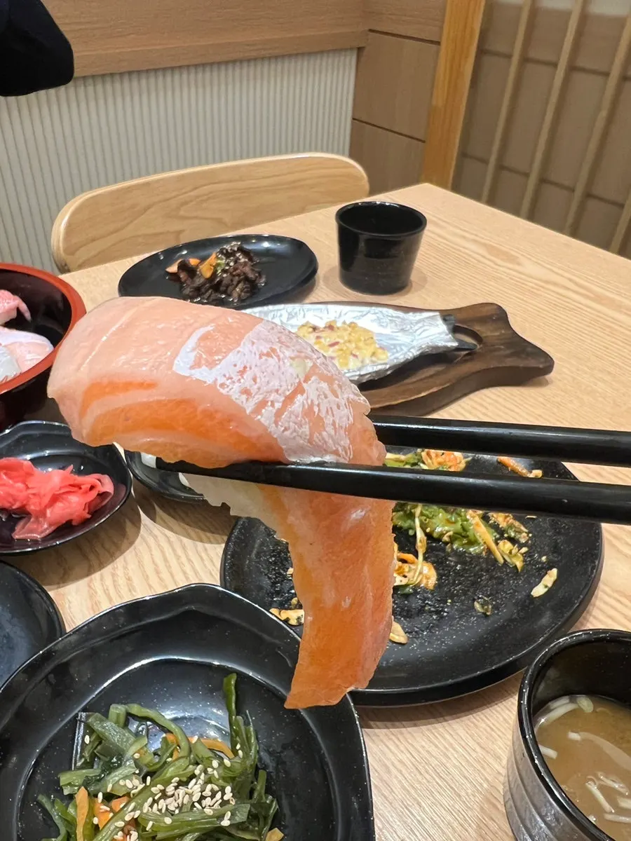 Salmon sushi at Domo Sushi