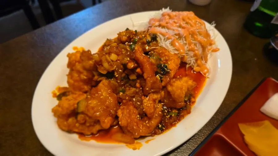 Meal set out on a table at Hwamok Restaurant Gaekjan