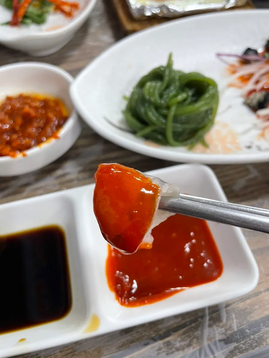 세트에 포함된 산낙지 메뉴