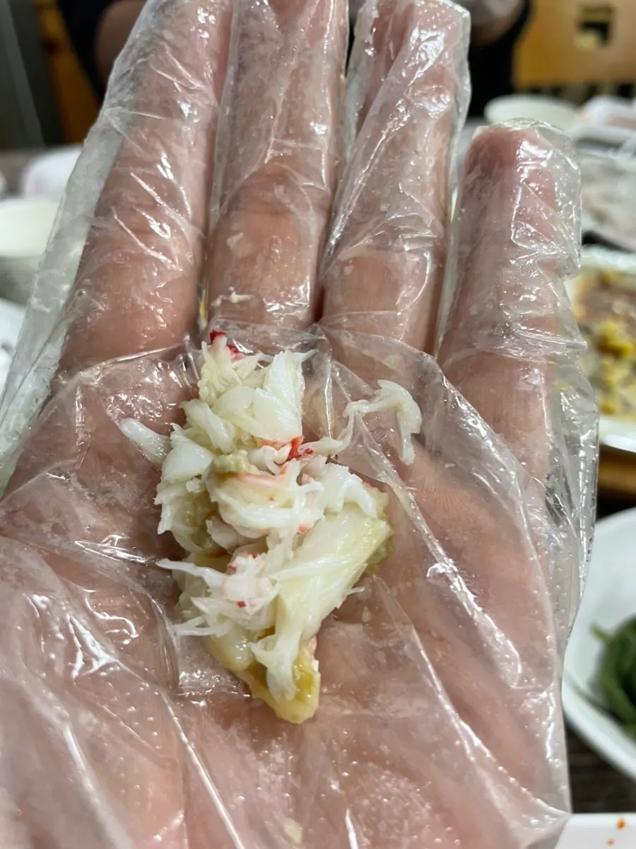 살이 찬 붉은대게 다리