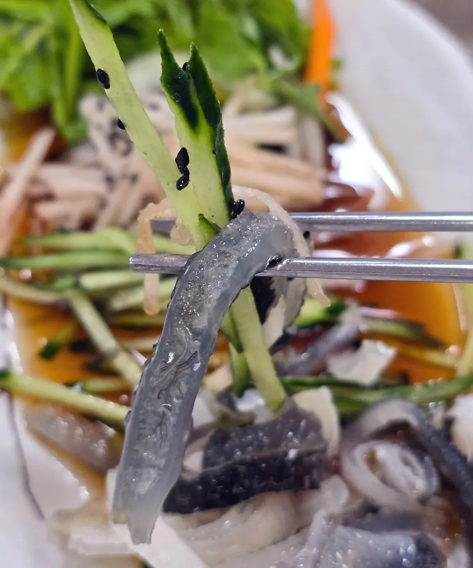 A seafood side dish served among the banchan