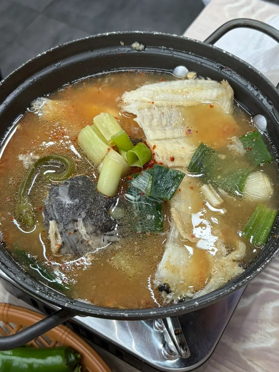 Crab-shell fried rice and spicy fish stew