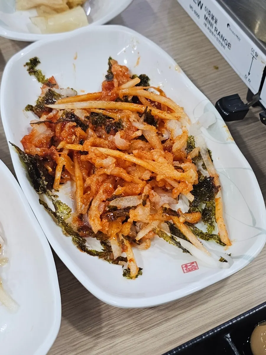 Seafood plate served with mushrooms