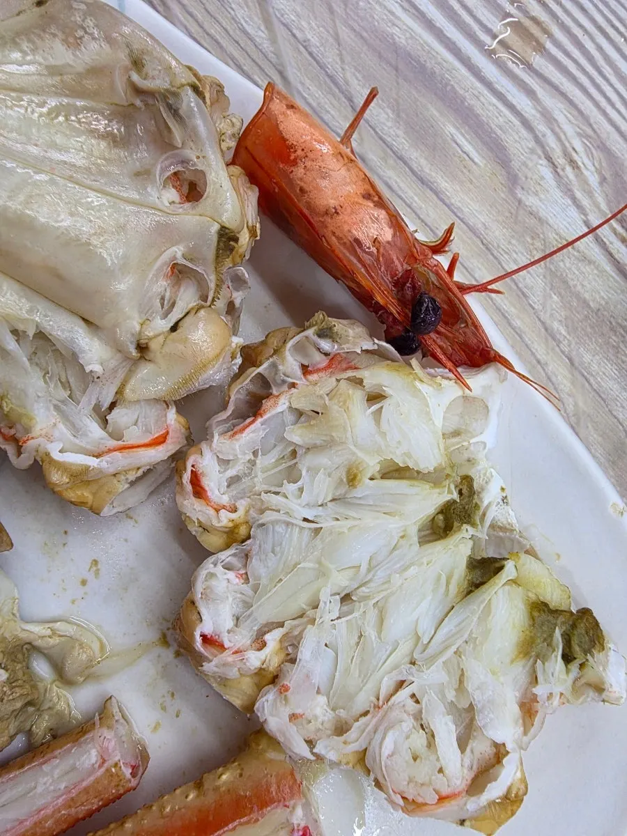 Close-up of moist bakdal snow crab meat