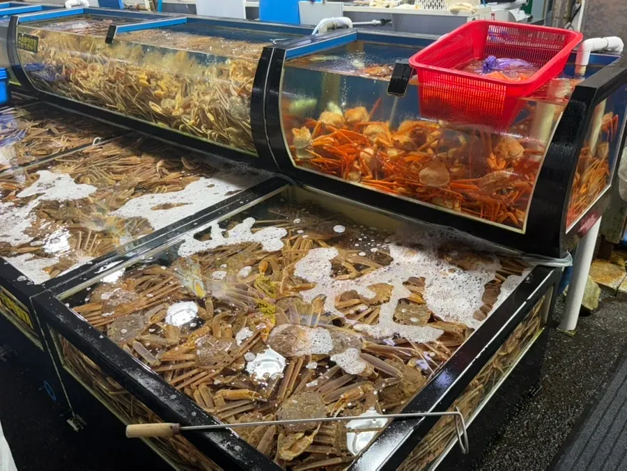 식당 입구에 놓인 해산물 수조