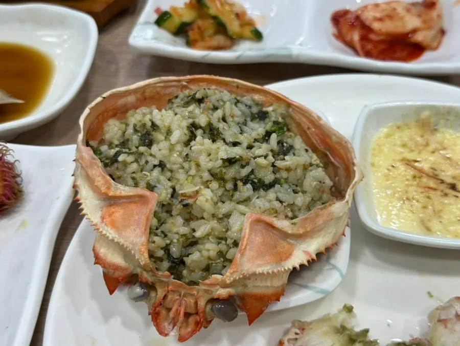 홍게와 함께 나온 찐 새우