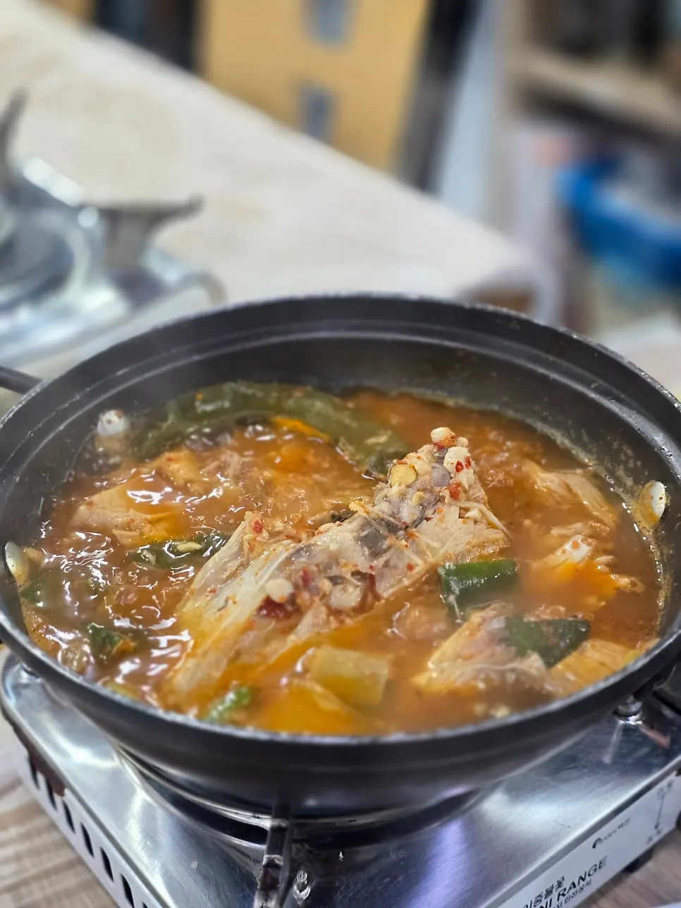 Spicy fish stew served at the end of the meal