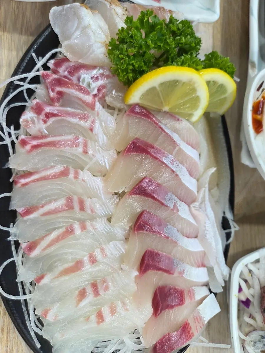 Thickly sliced wild-caught sashimi