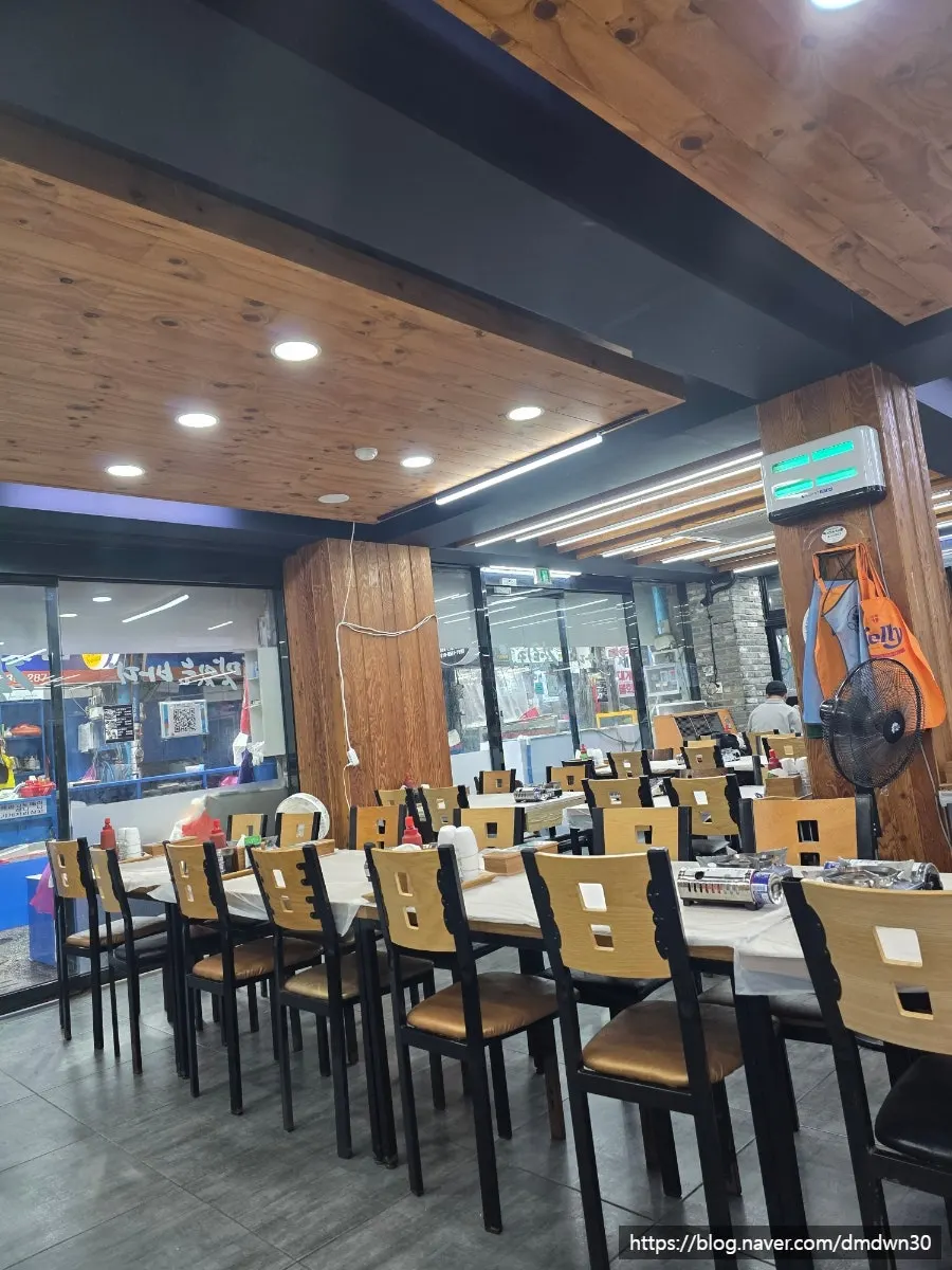 Tidy, well-organized interior of the restaurant