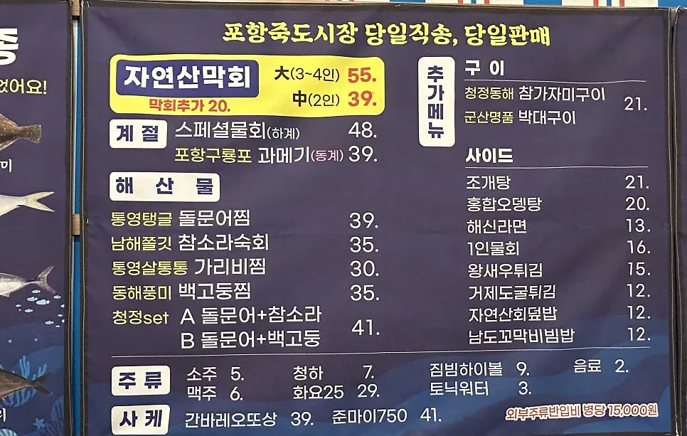 막회 쌈을 싸 먹는 모습