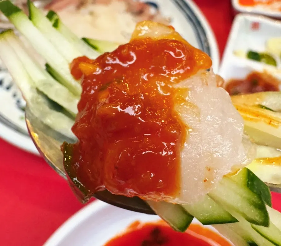 Enjoying wild makhoe with somaek