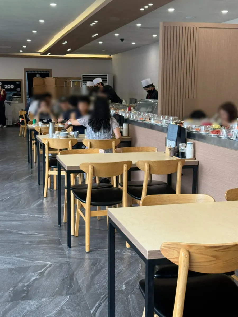 Spacious tables inside the restaurant