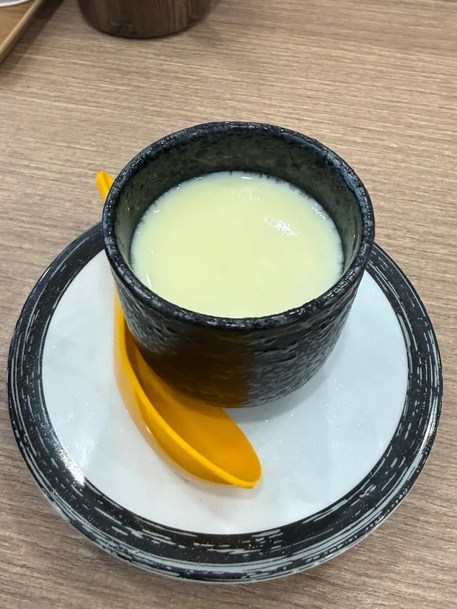 Chawanmushi chosen from the conveyor rail