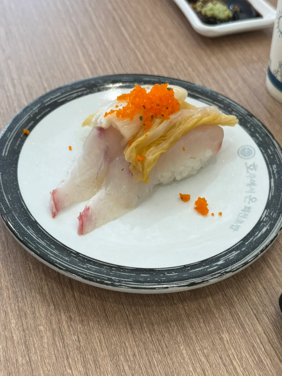 White-fish sushi with thick slices of fish