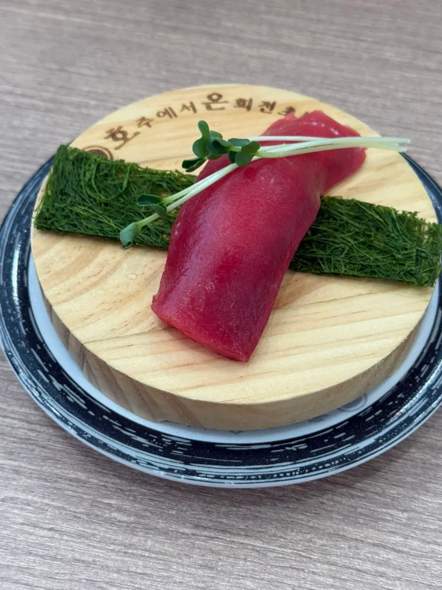 A plate of rich salmon sushi