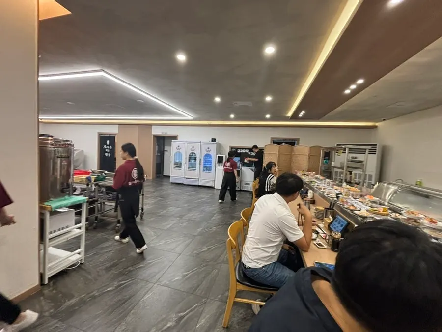 Inside the restaurant during dinner time