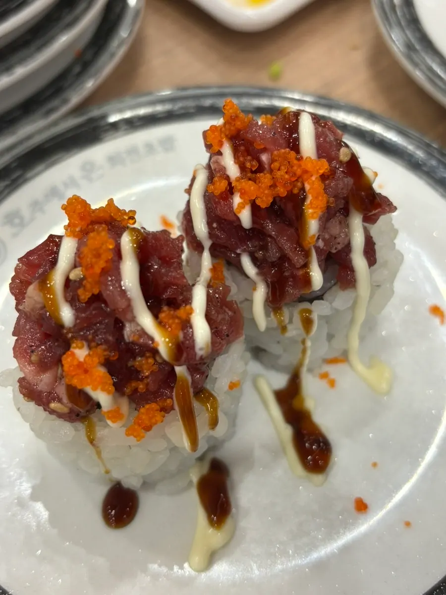 Sushi ordered via the kiosk