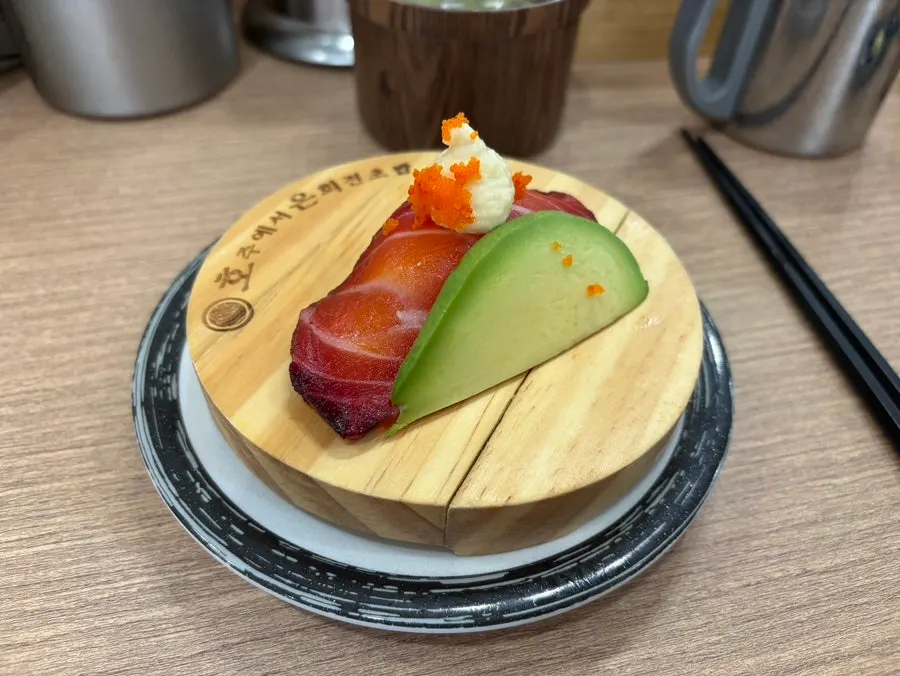 Regular sushi plates picked from the rail