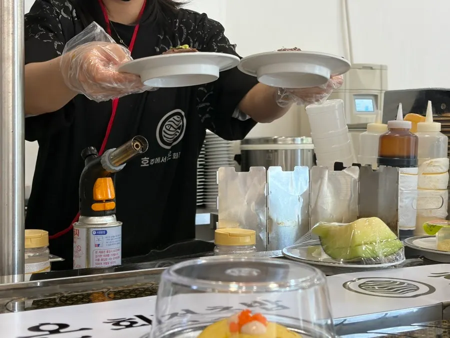 Sushi ordered through the table order system