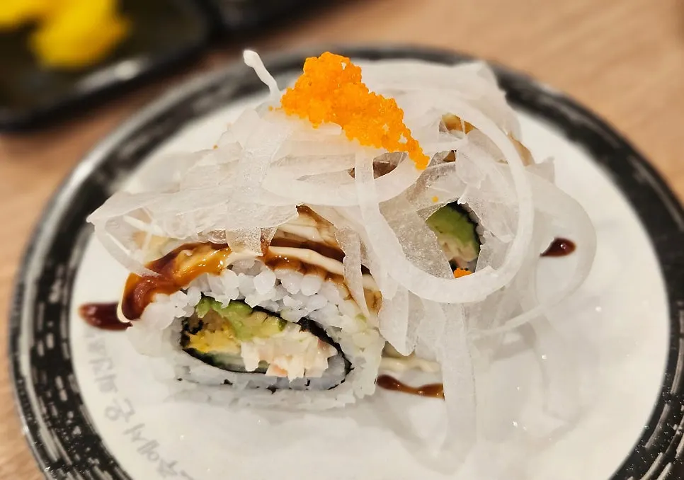 A plate of assorted roll sushi
