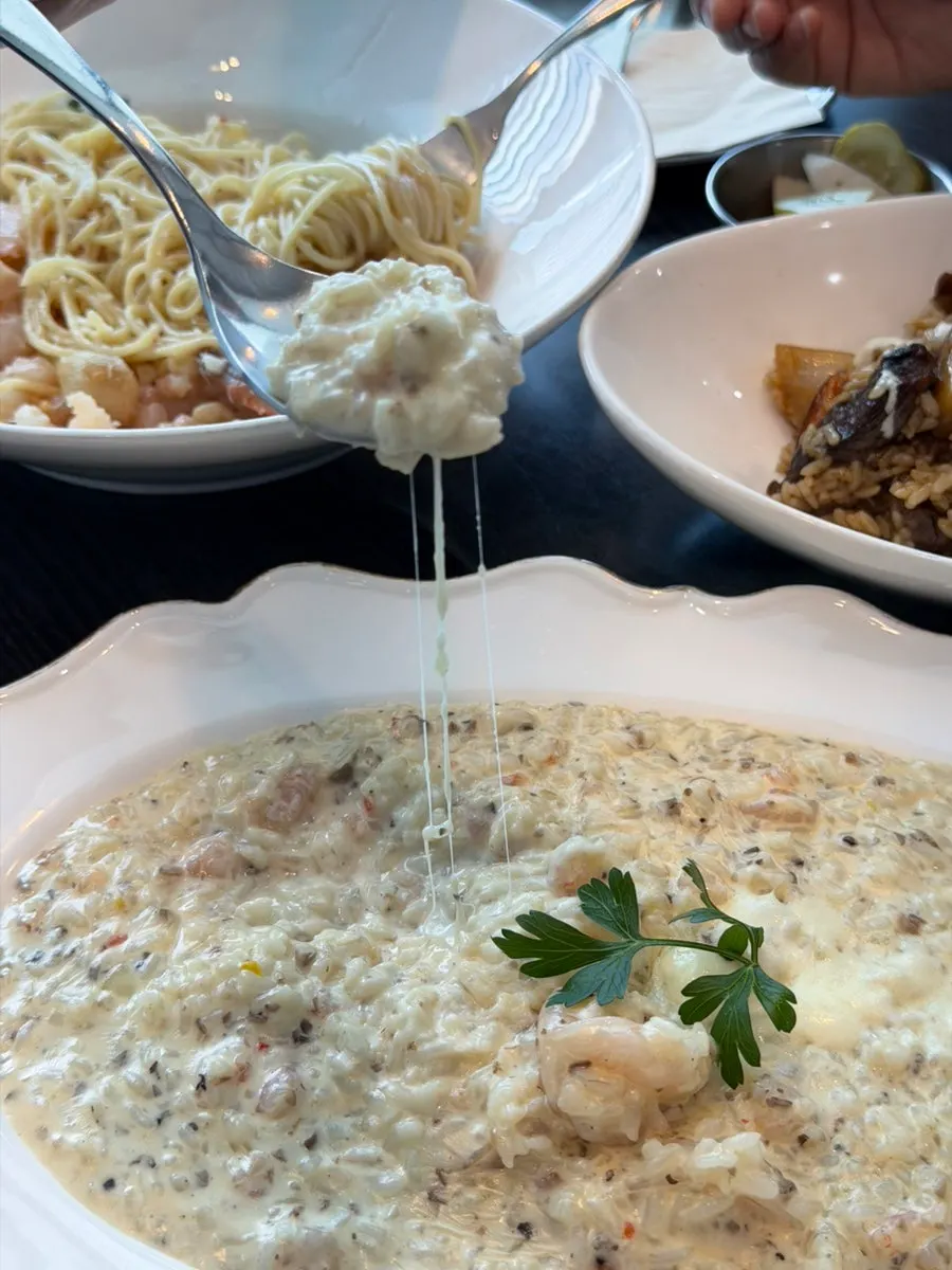Shrimp aglio olio pasta
