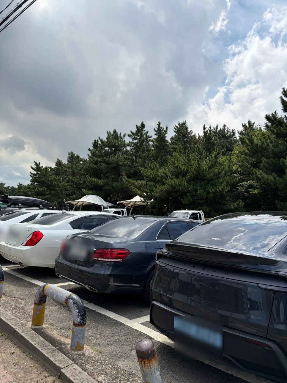 Public parking lot around the Plan A Restaurant building