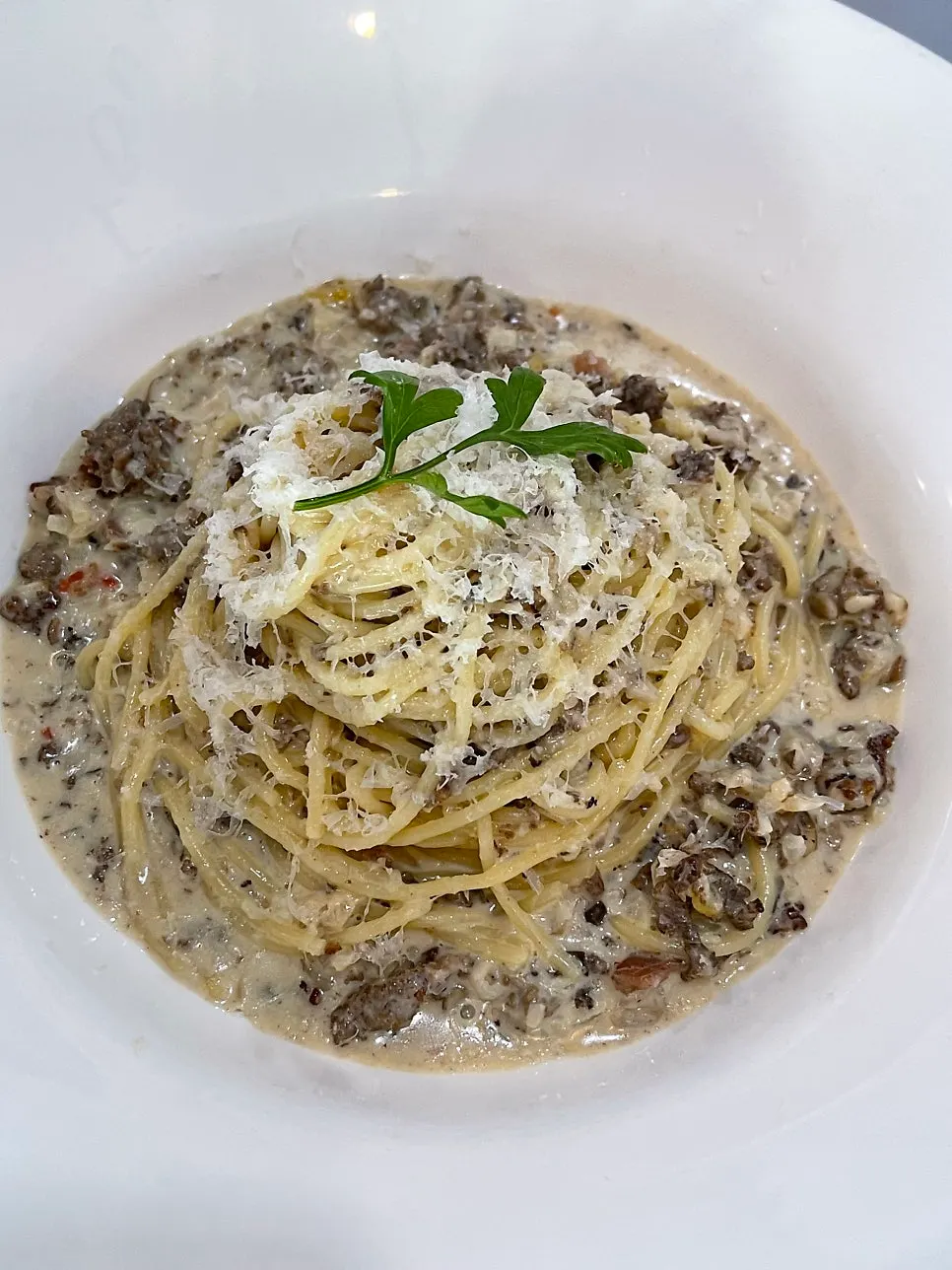 Spicy shrimp pasta and beef cream pasta