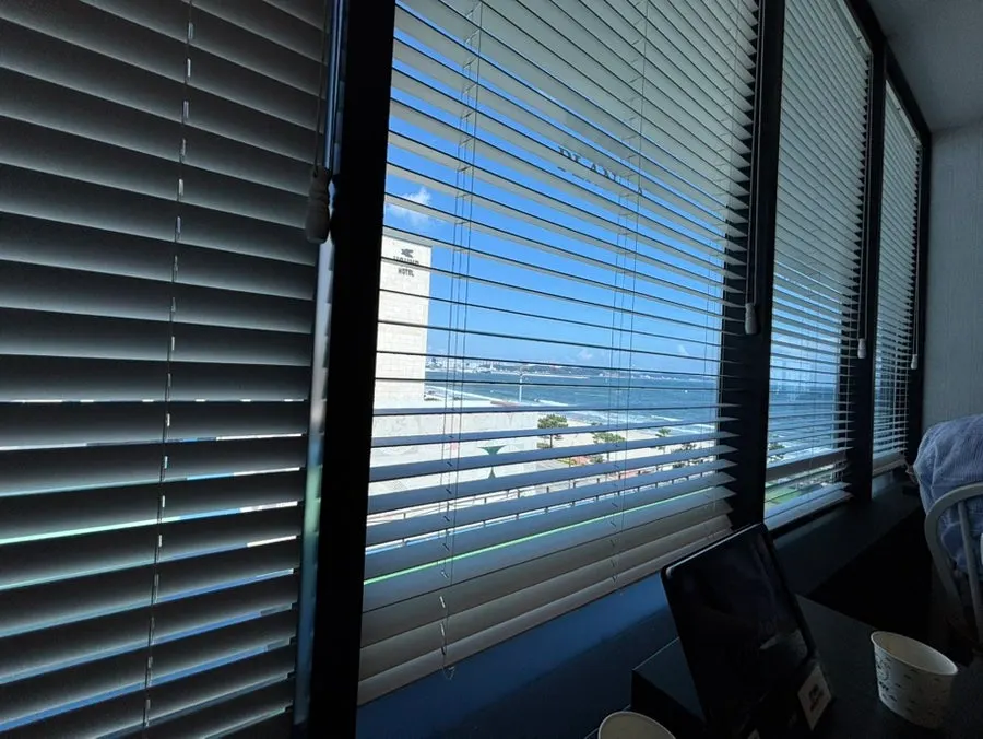 Window view of the sea at Plan A Restaurant