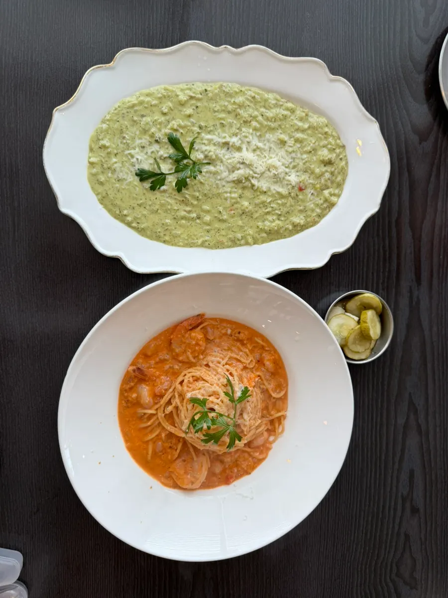 Scooping up a spoonful of the risotto