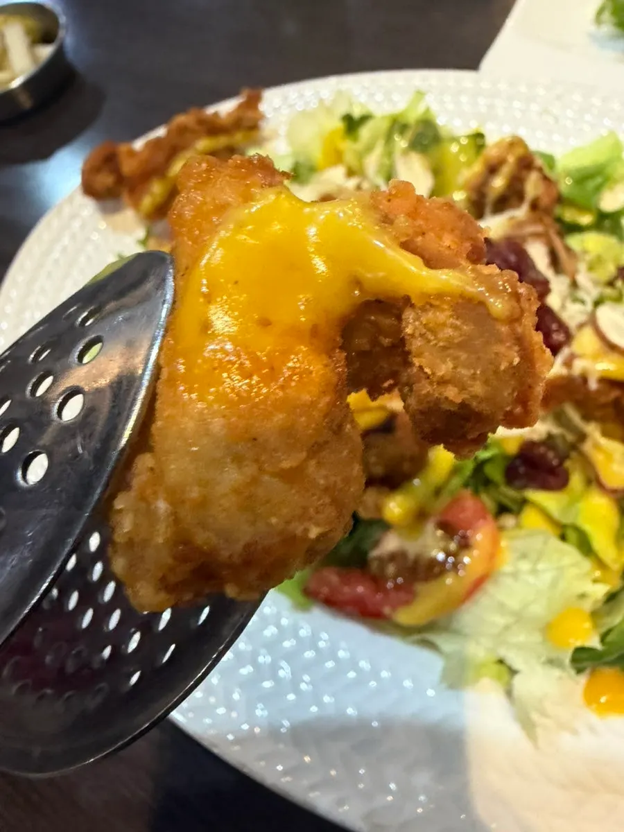 Close-up of chicken salad with generous chicken chunks
