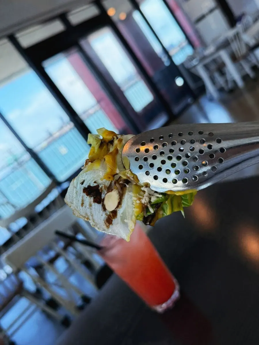 Chicken salad set against the ocean backdrop