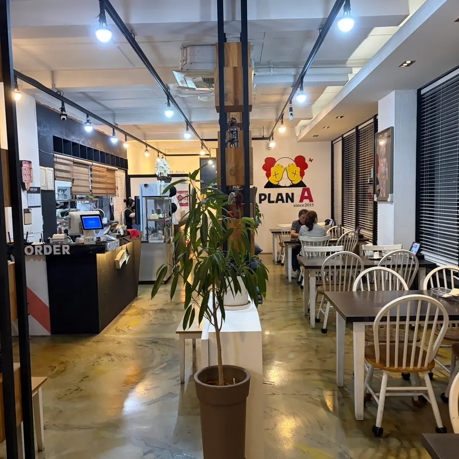 Clean interior seating at Plan A Restaurant