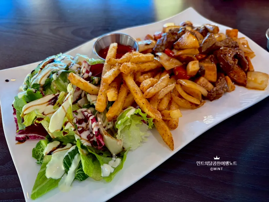 Plan A chop steak served with sauce