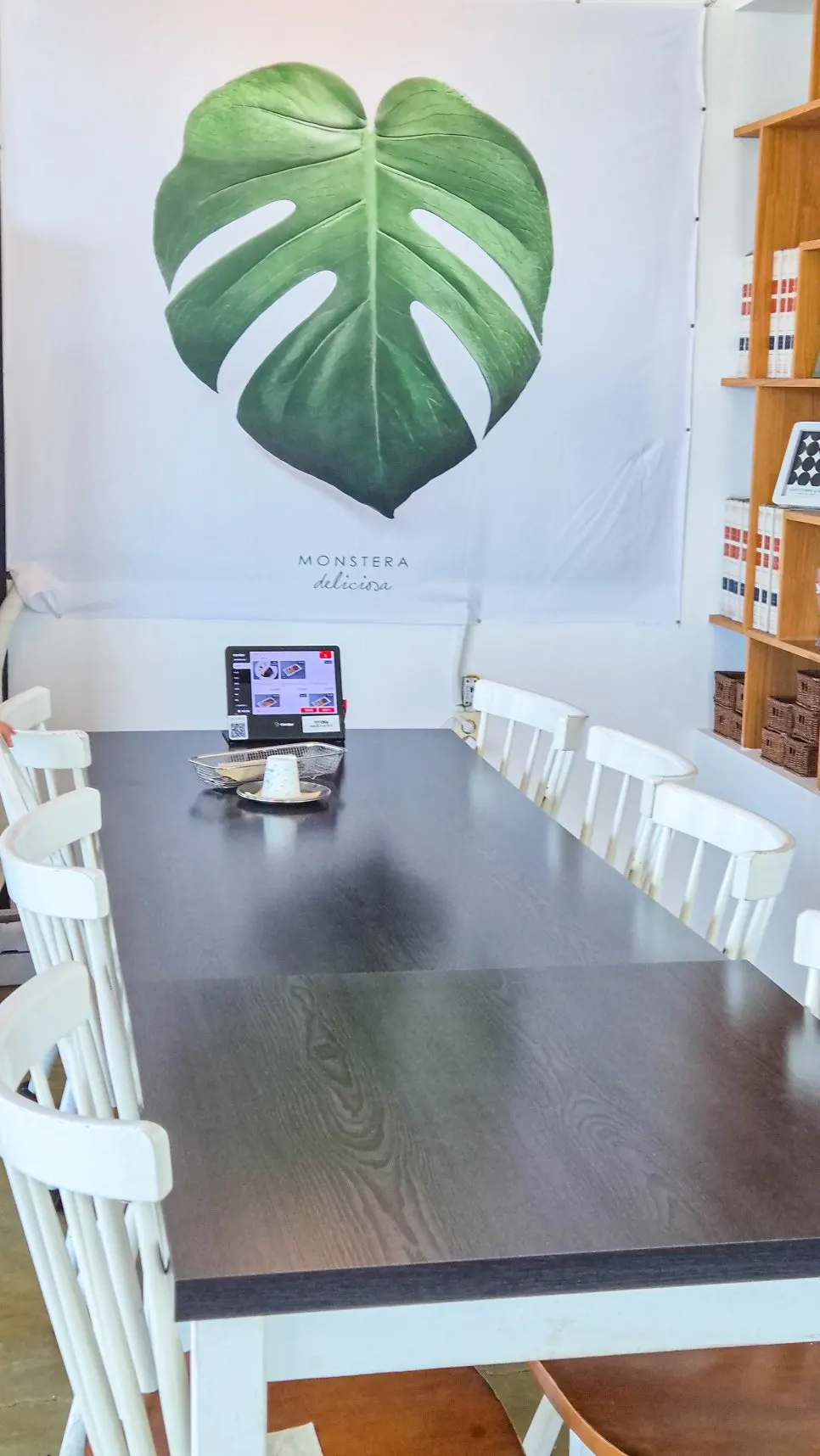 Six-seat terrace table and an eight-seat group table